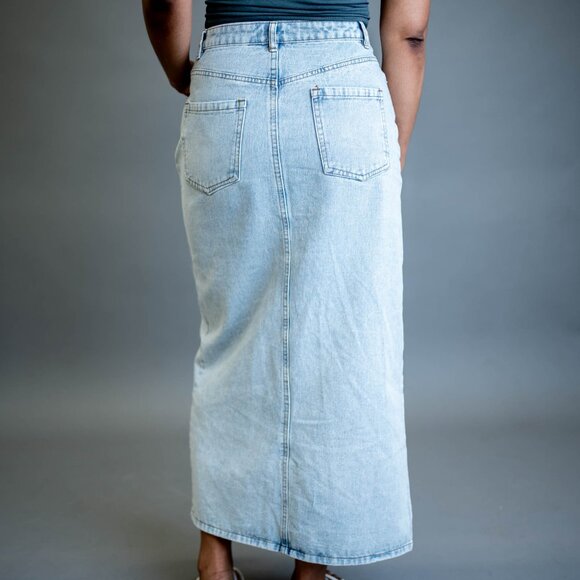 Denim Midi Skirt - Picture 2 of 3